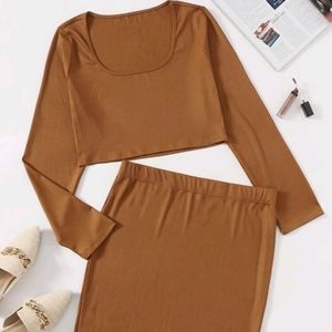 Crop Top Skirt Set